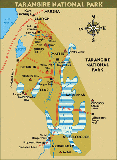 tarangire small map